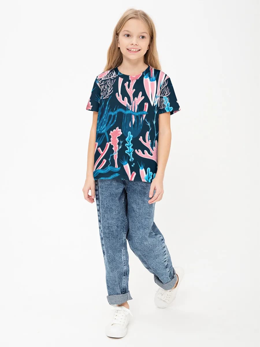 Children's cotton T-shirt (for girls. Copy)