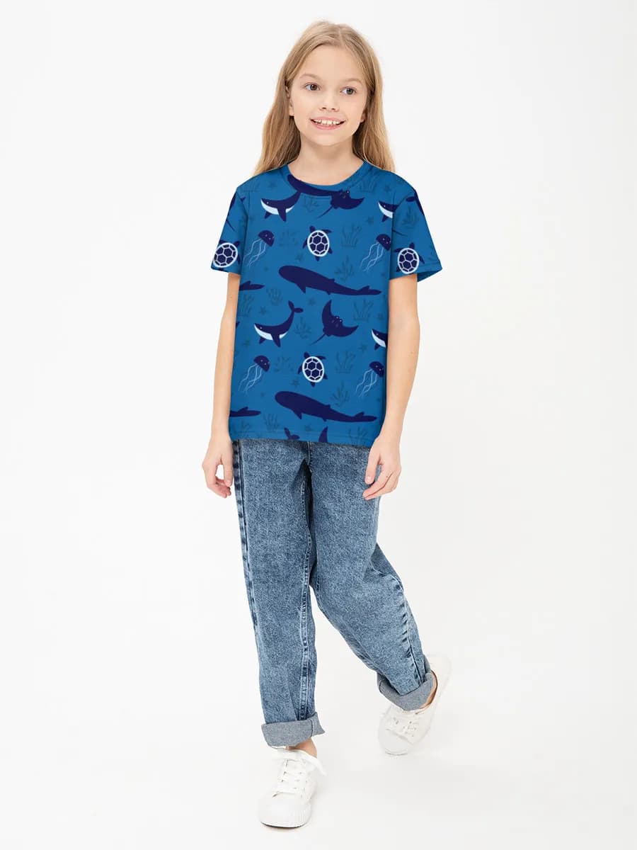 Children's cotton T-shirt (for girls. Copy)