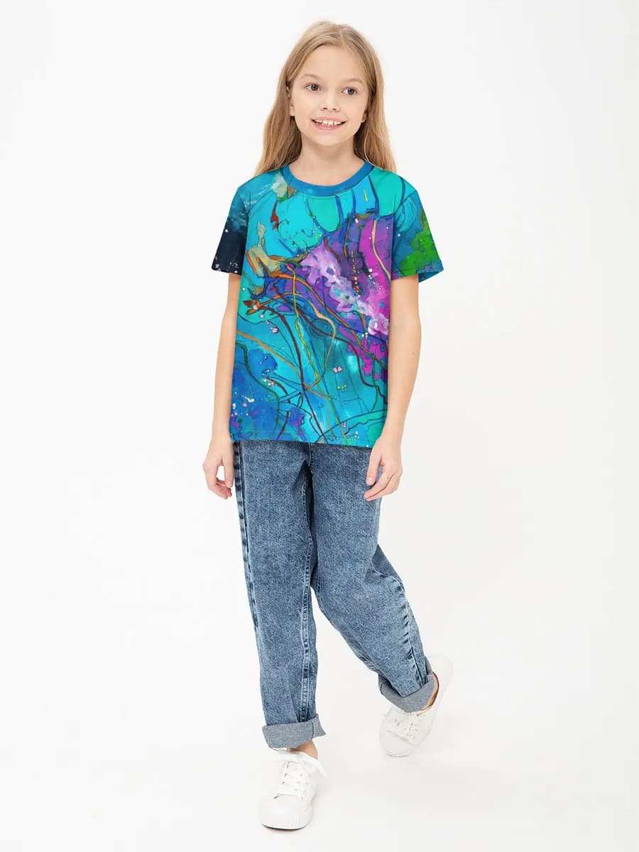Children's cotton T-shirt (for girls. Copy)