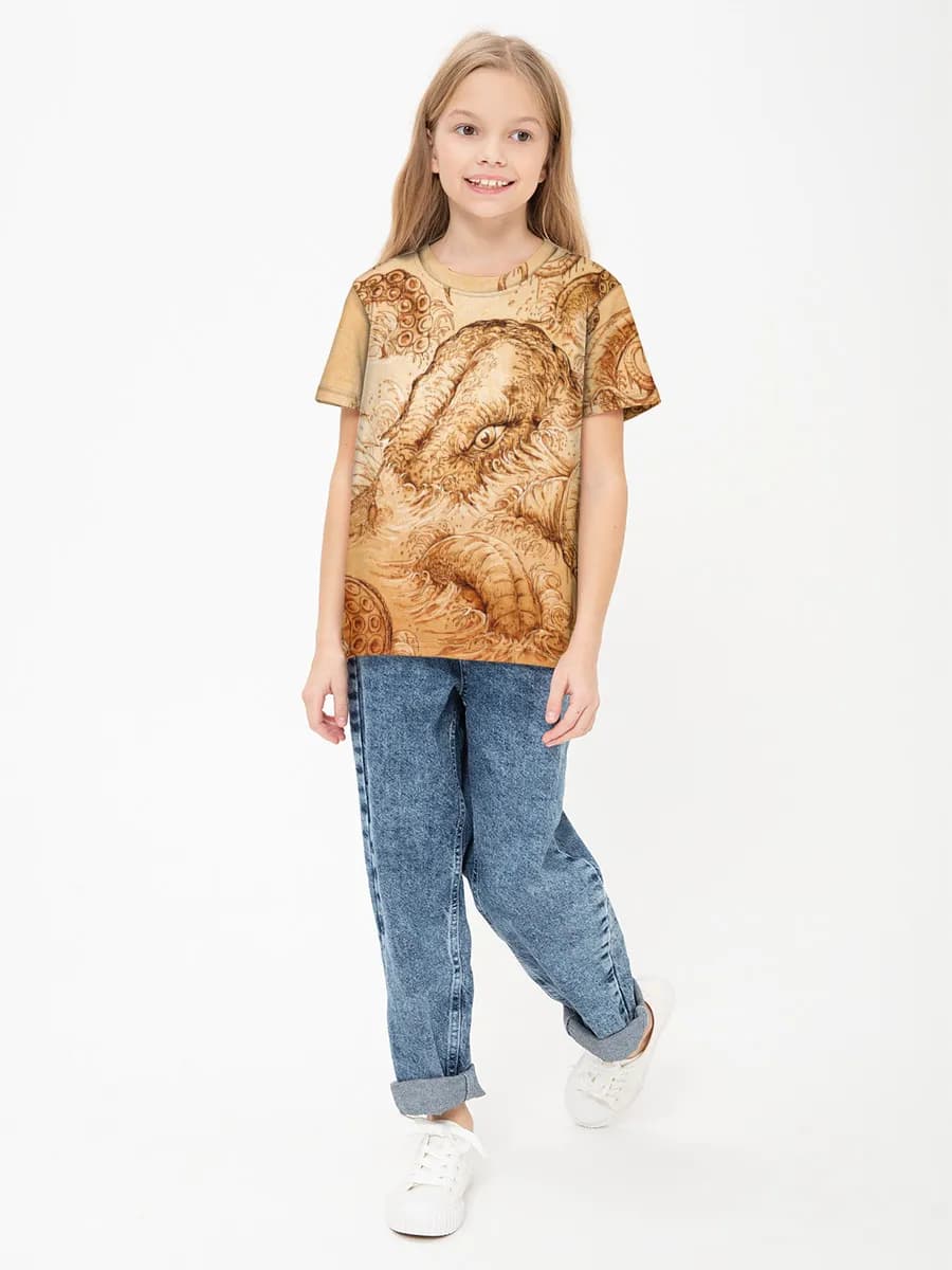 Children's cotton T-shirt (for girls. Copy)