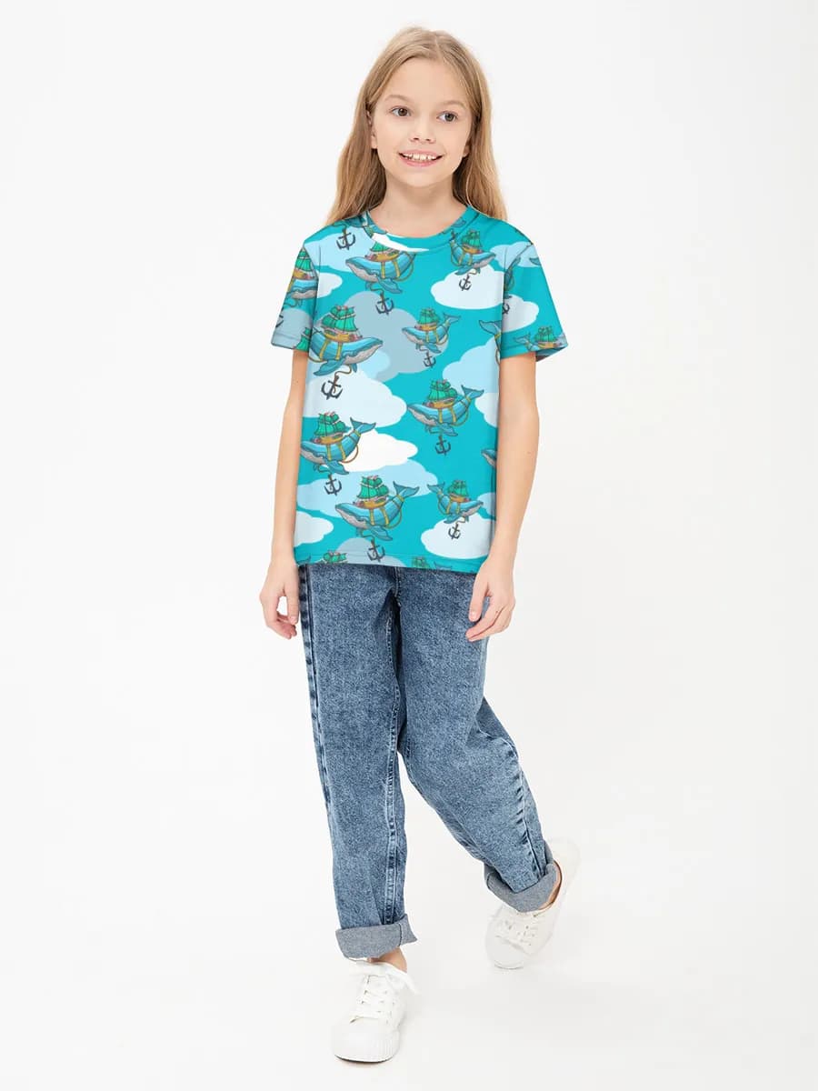 Children's cotton T-shirt (for girls. Copy)