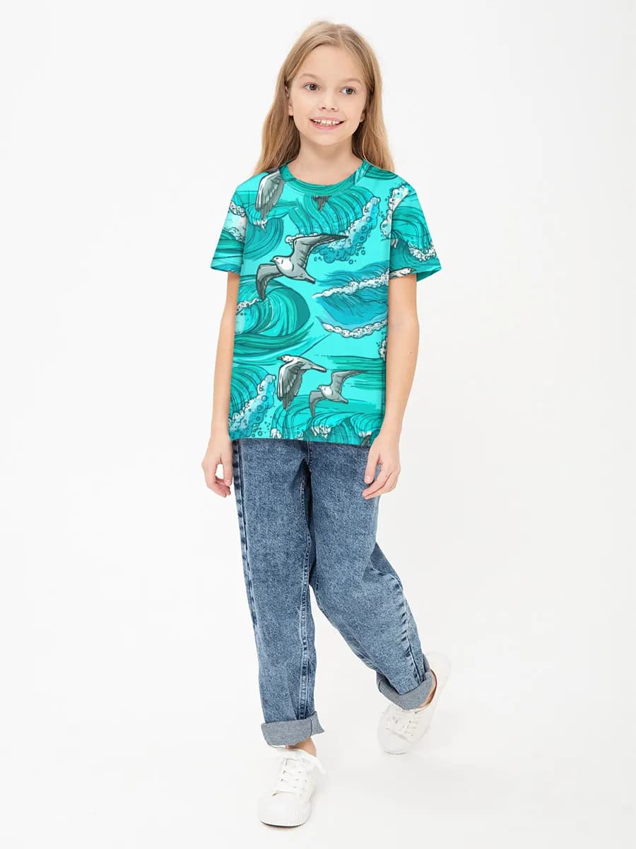 Children's cotton T-shirt (for girls. Copy)