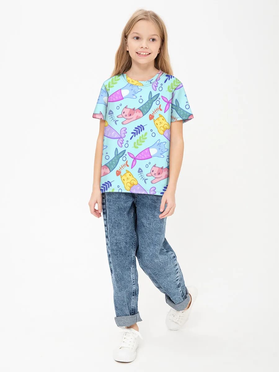 Children's cotton T-shirt (for girls. Copy)