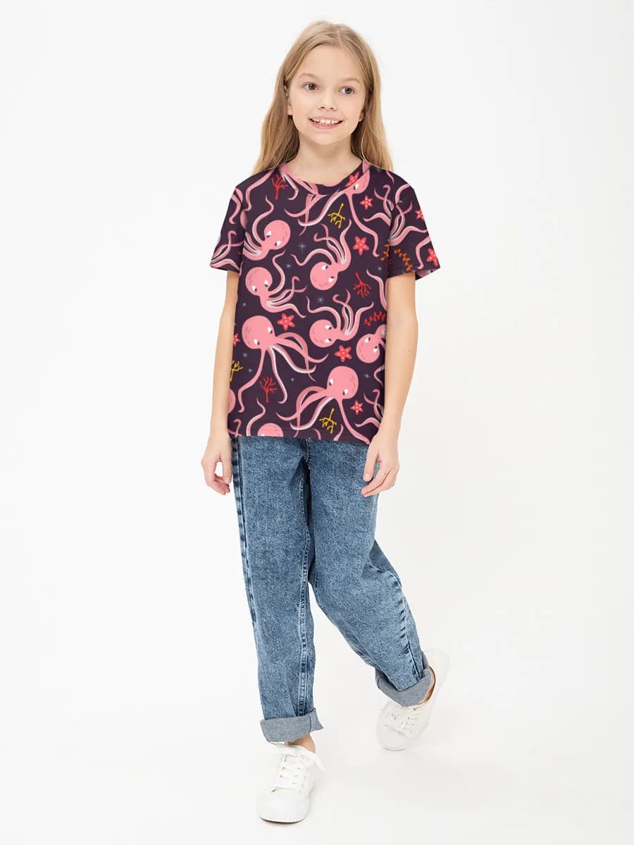 Children's cotton T-shirt (for girls. Copy)