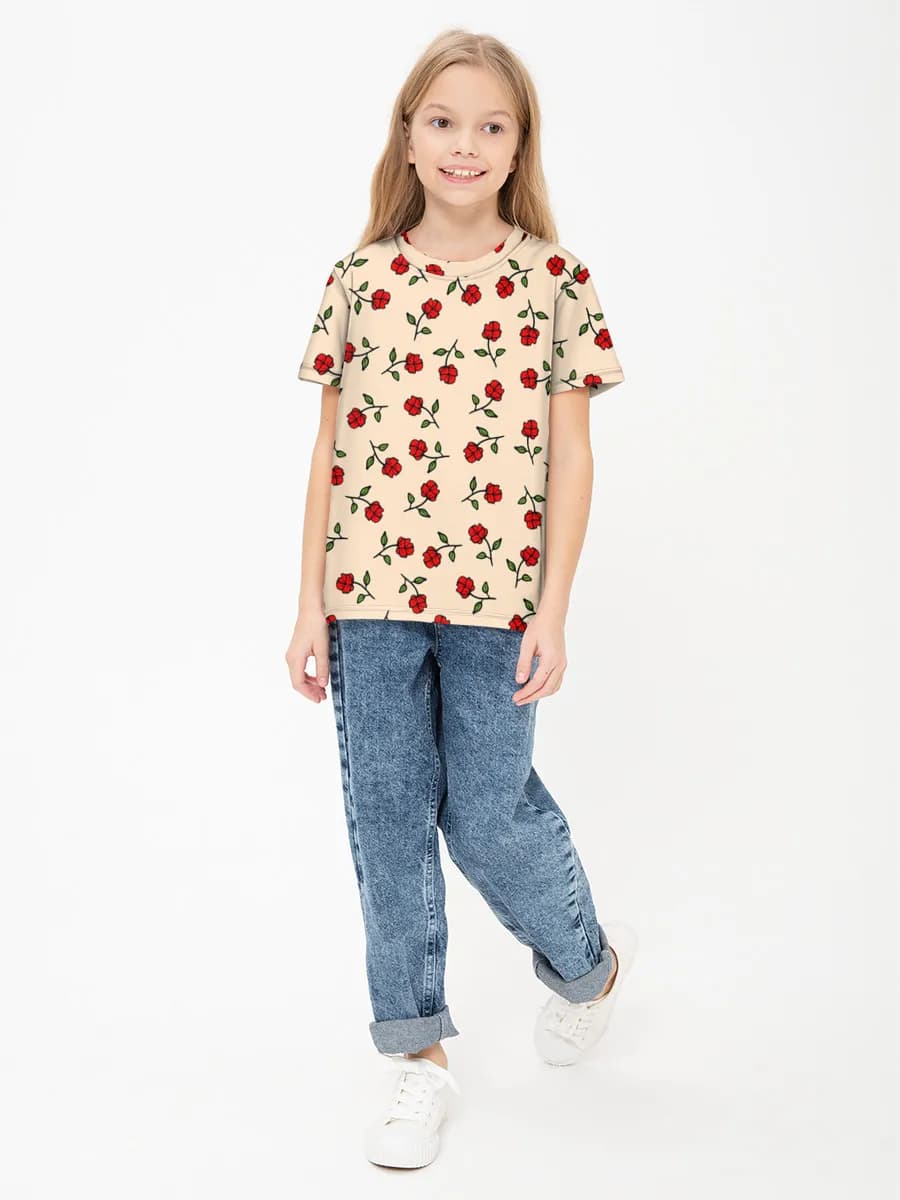 Children's cotton T-shirt (for girls. Copy)