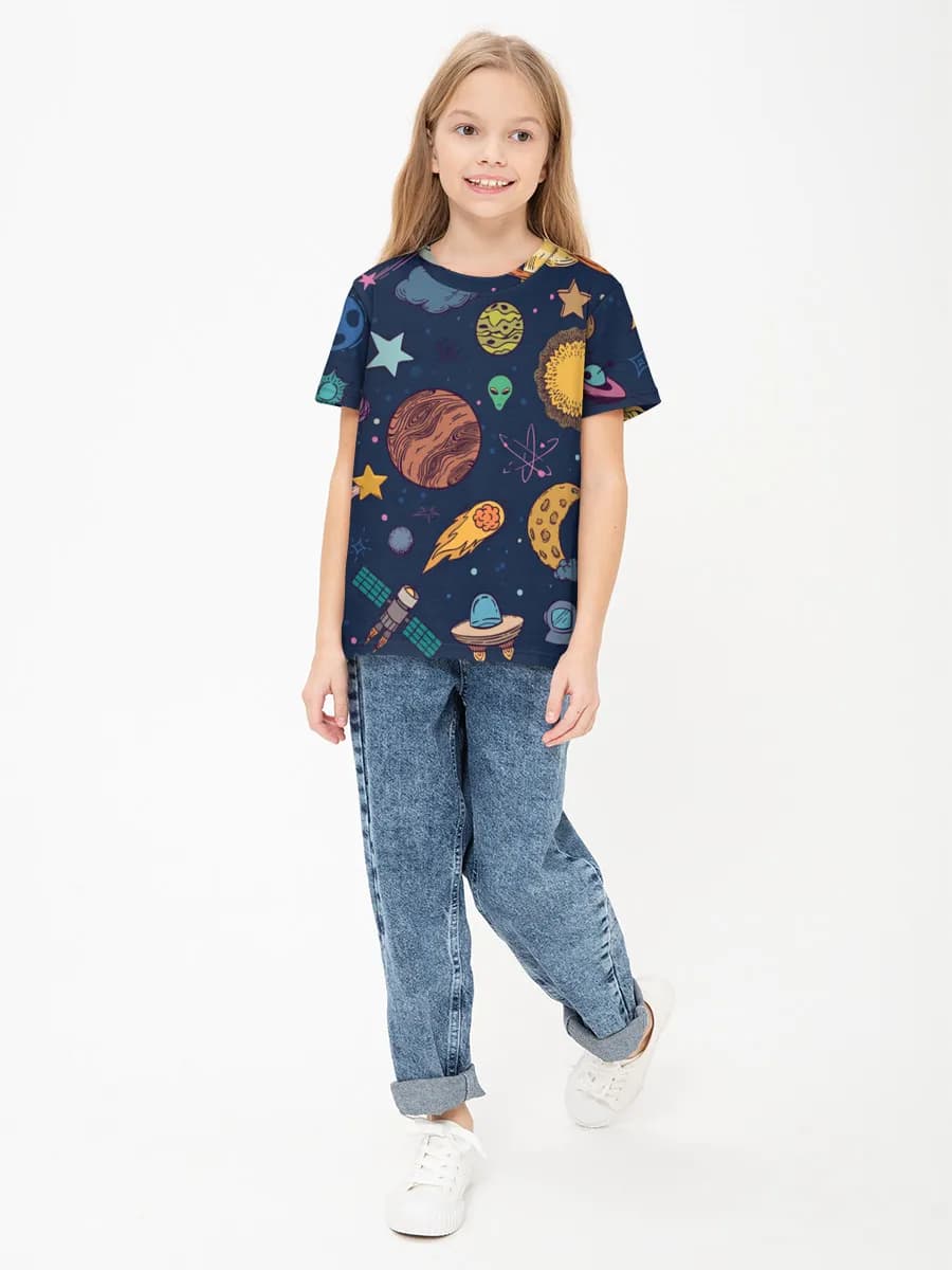 Children's cotton T-shirt (for girls. Copy)