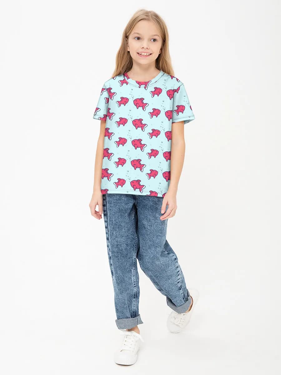 Children's cotton T-shirt (for girls. Copy)