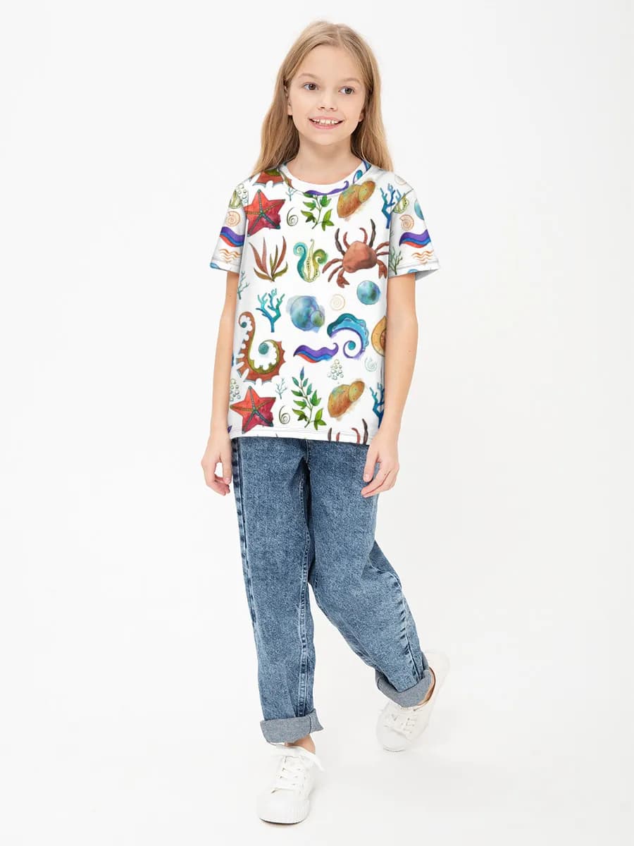 Children's cotton T-shirt (for girls. Copy)