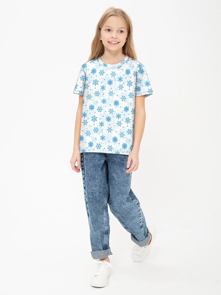 Blue Snowflake Winter Print