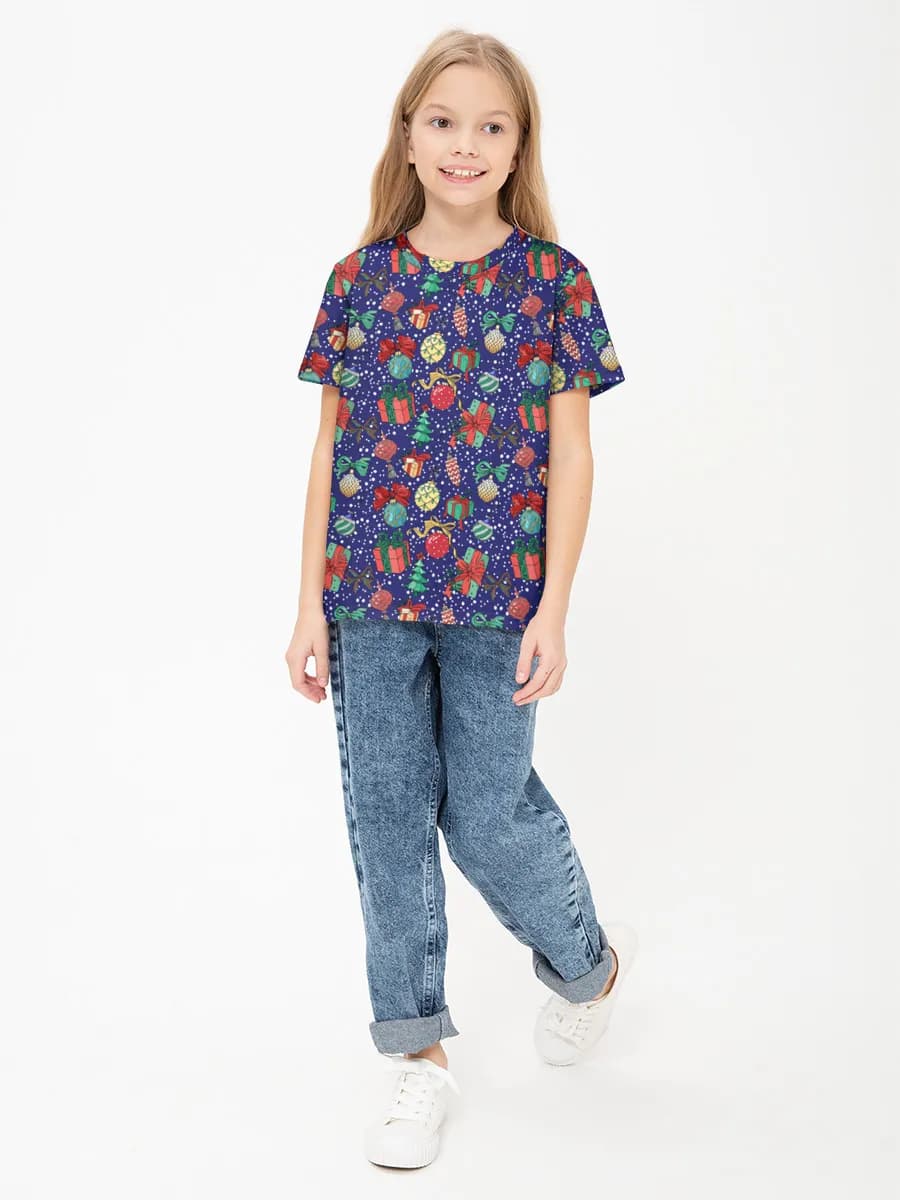 Festive Ornaments And Gifts — Children's cotton T-shirt (for girls. Copy)