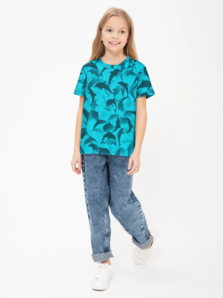 Children's cotton T-shirt (for girls. Copy)