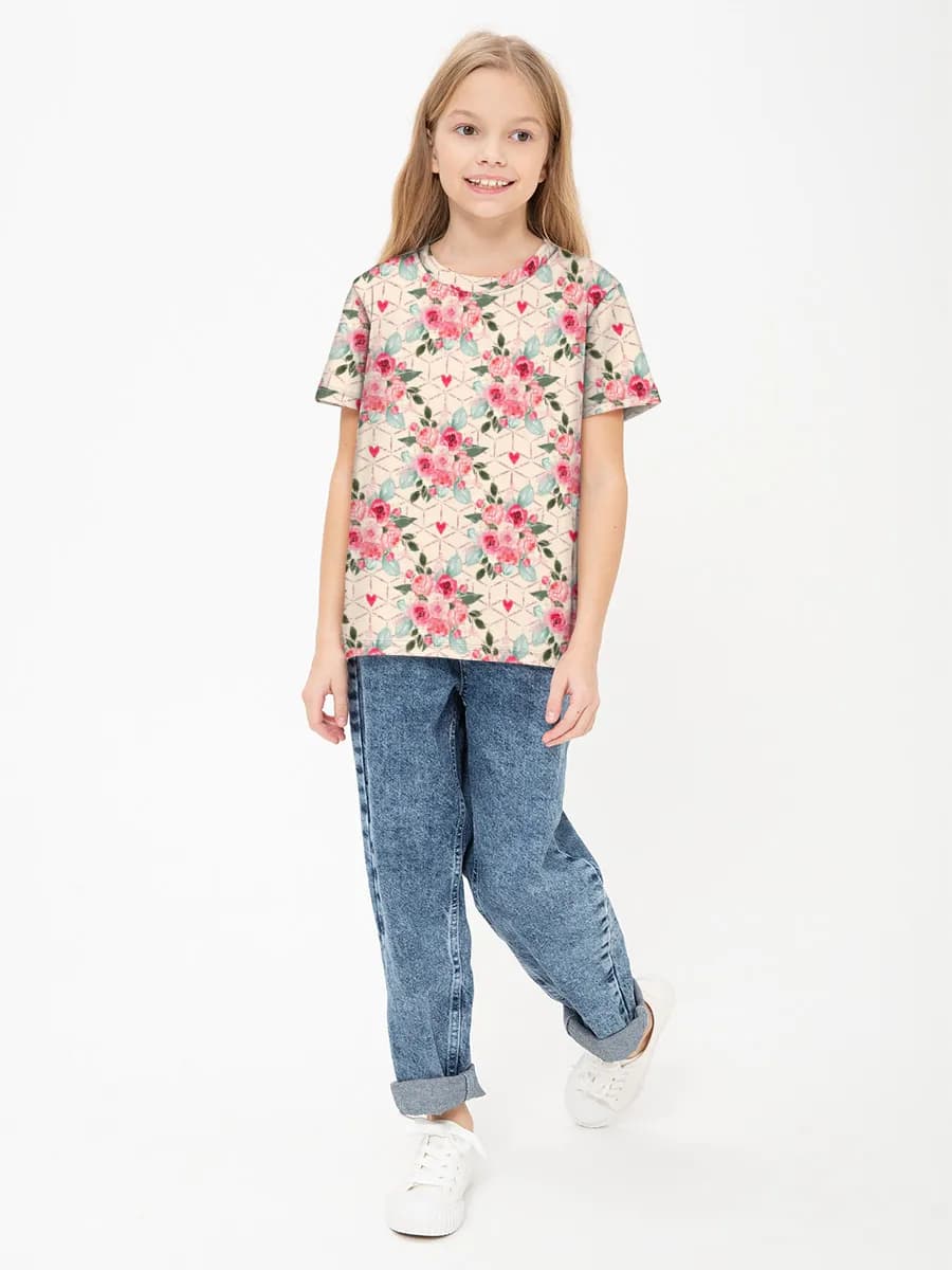 Children's cotton T-shirt (for girls. Copy)