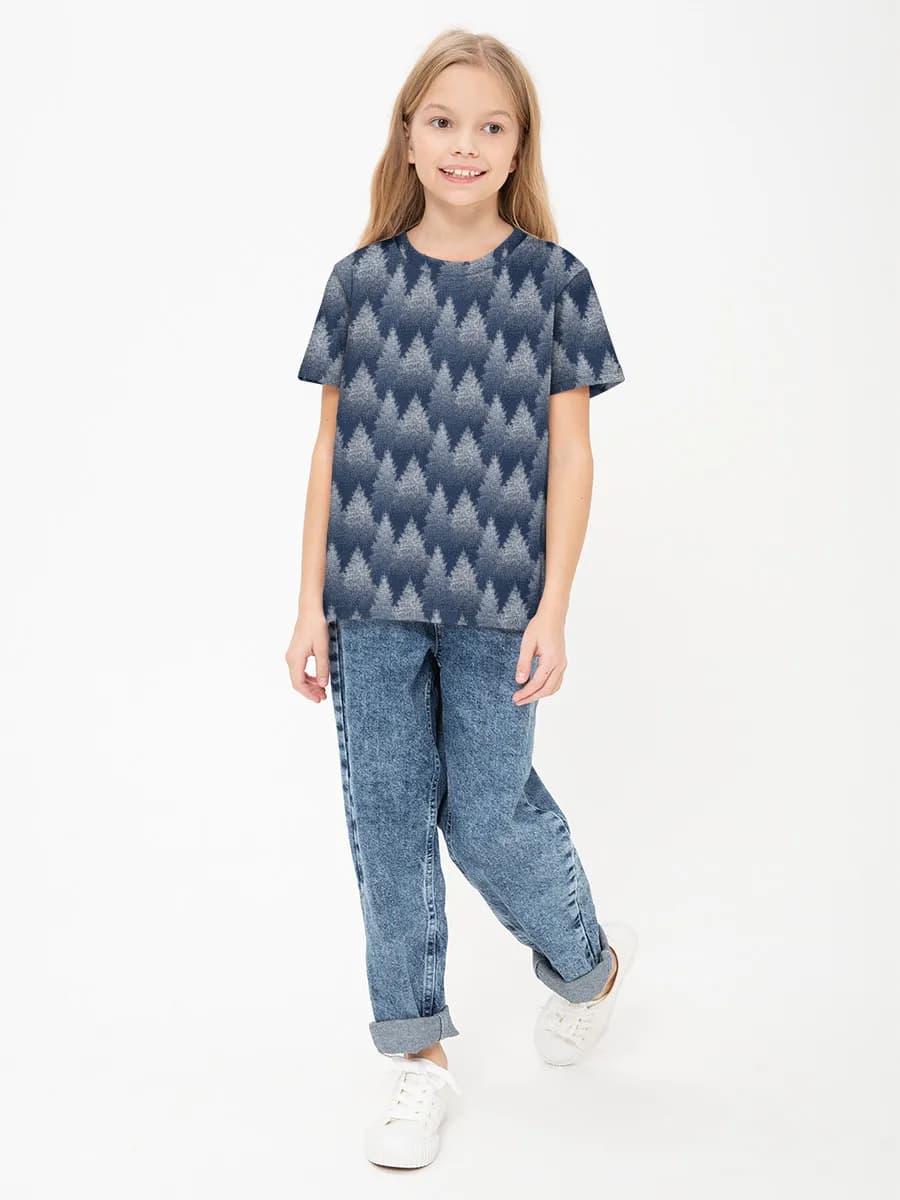 Snowy Pine Forest — Children's cotton T-shirt (for girls. Copy)
