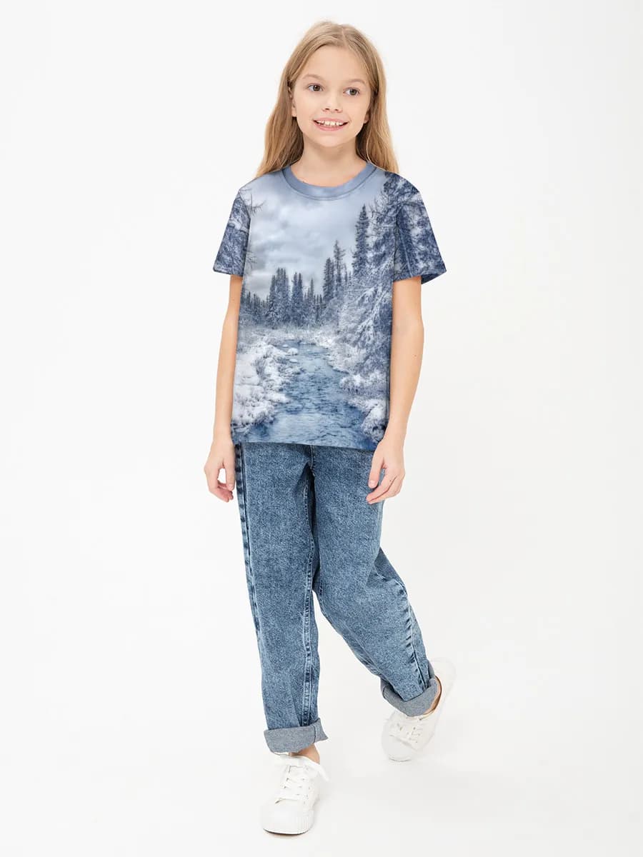 Children's cotton T-shirt (for girls. Copy)