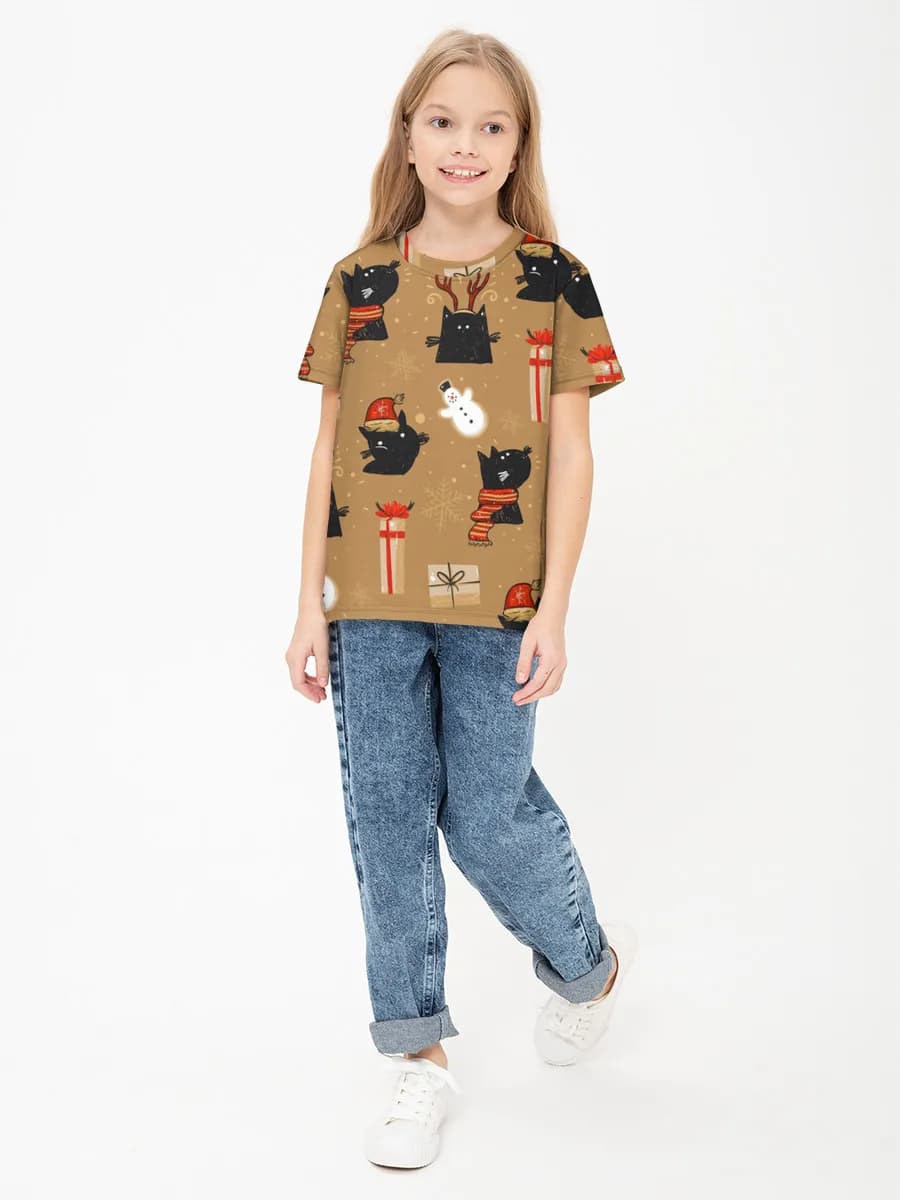 Children's cotton T-shirt (for girls. Copy)