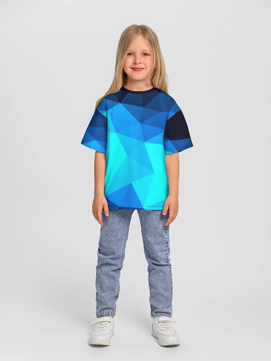 Blue Low Poly Geometry