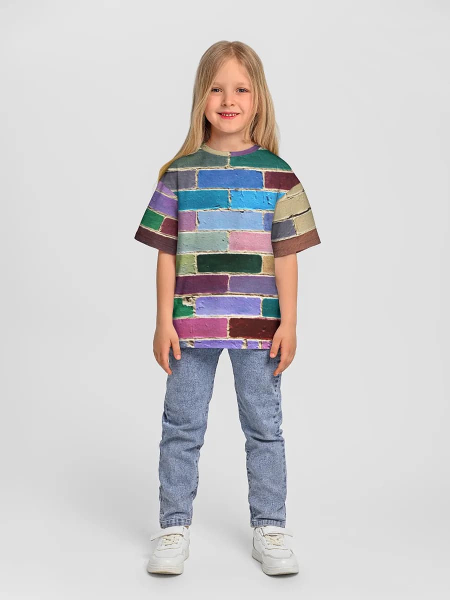 Colorful Painted Brick Wall
