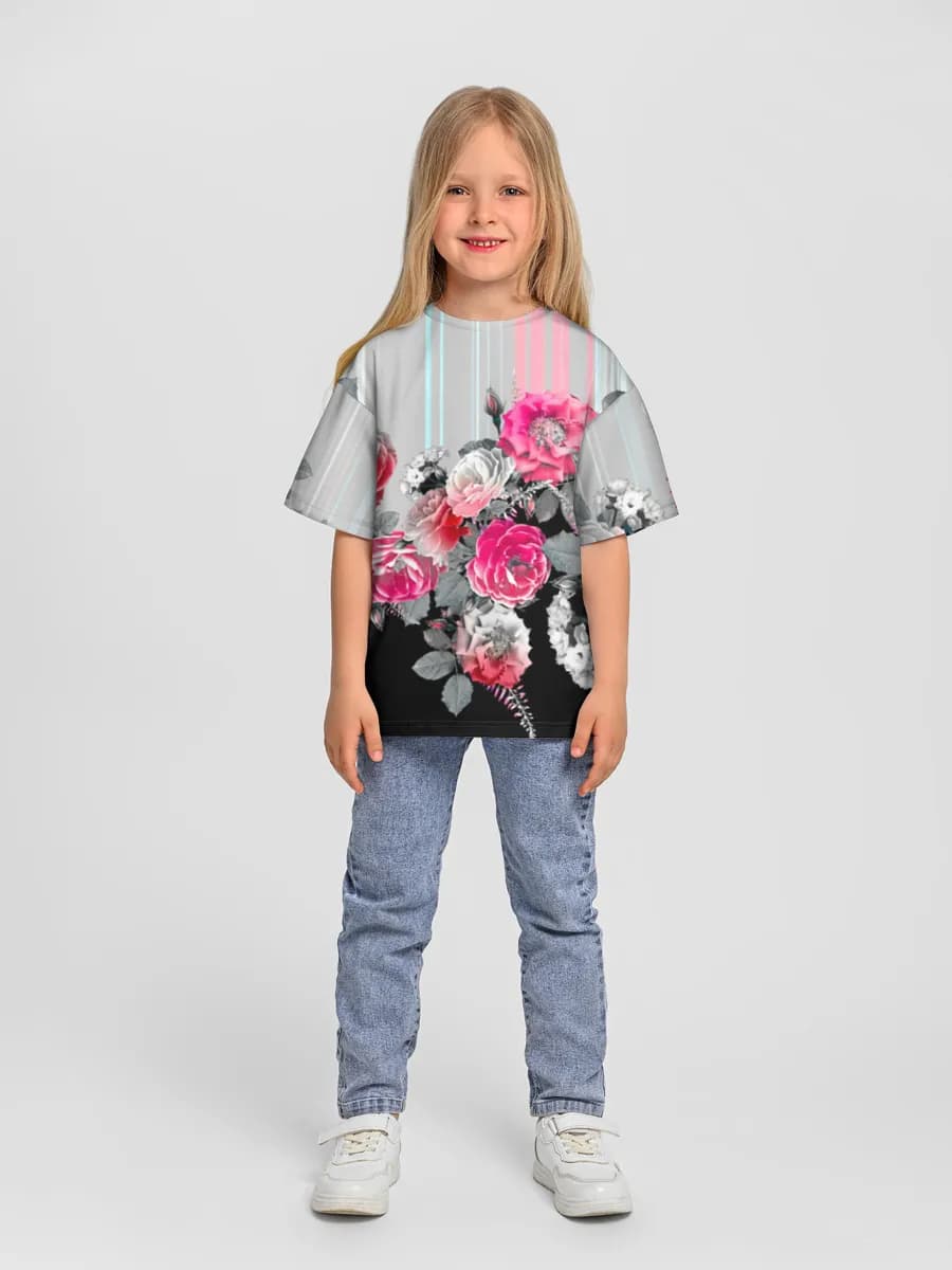 Neon Roses Floral Border