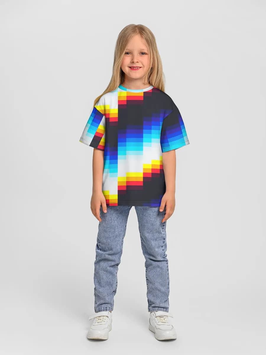 Retro Pixel Chevron Waves