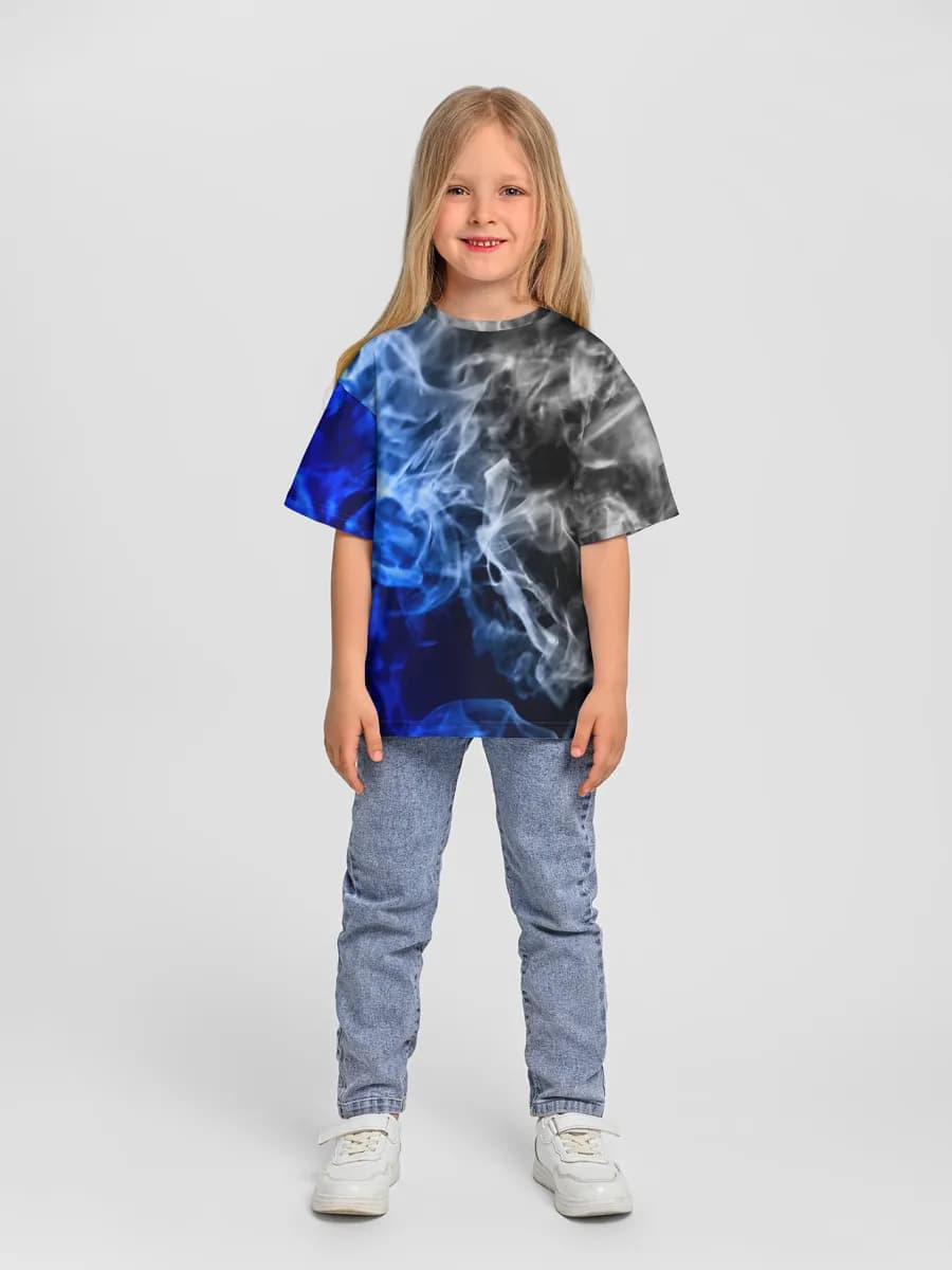 Blue White Smoke Swirl