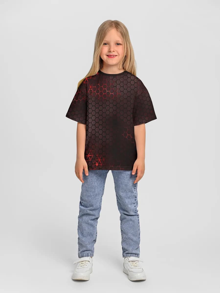 Red Neon Hex Grid