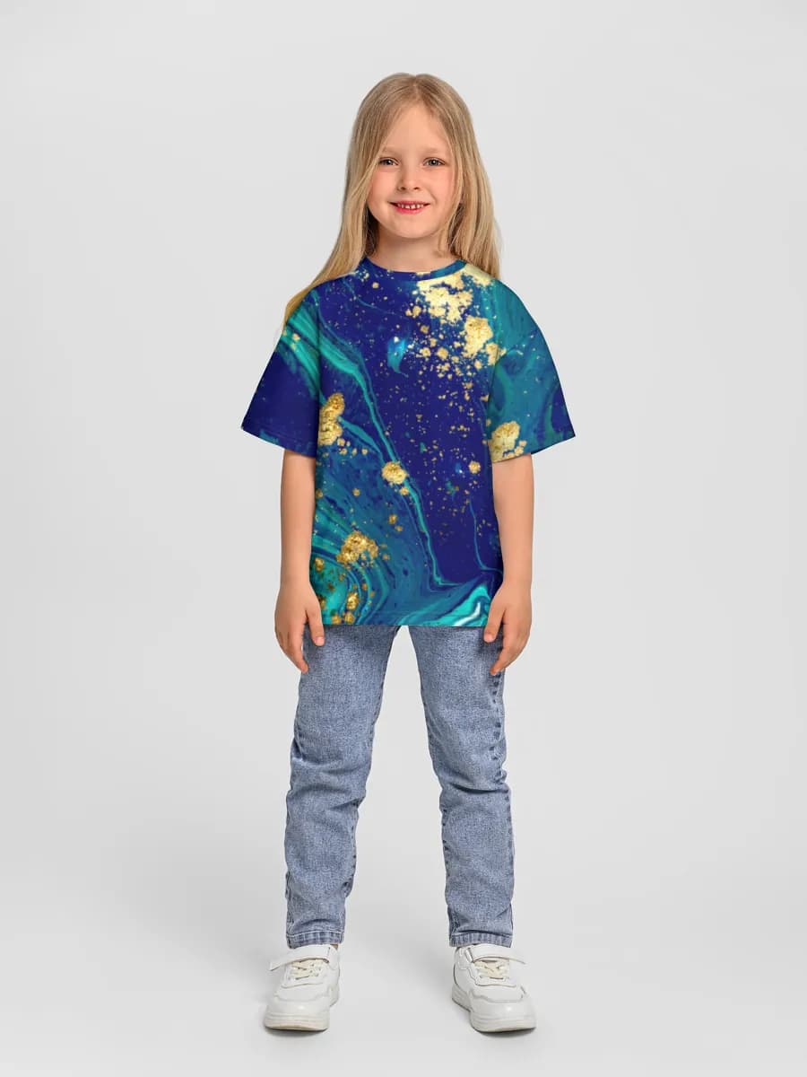 Teal Blue Marble Swirls