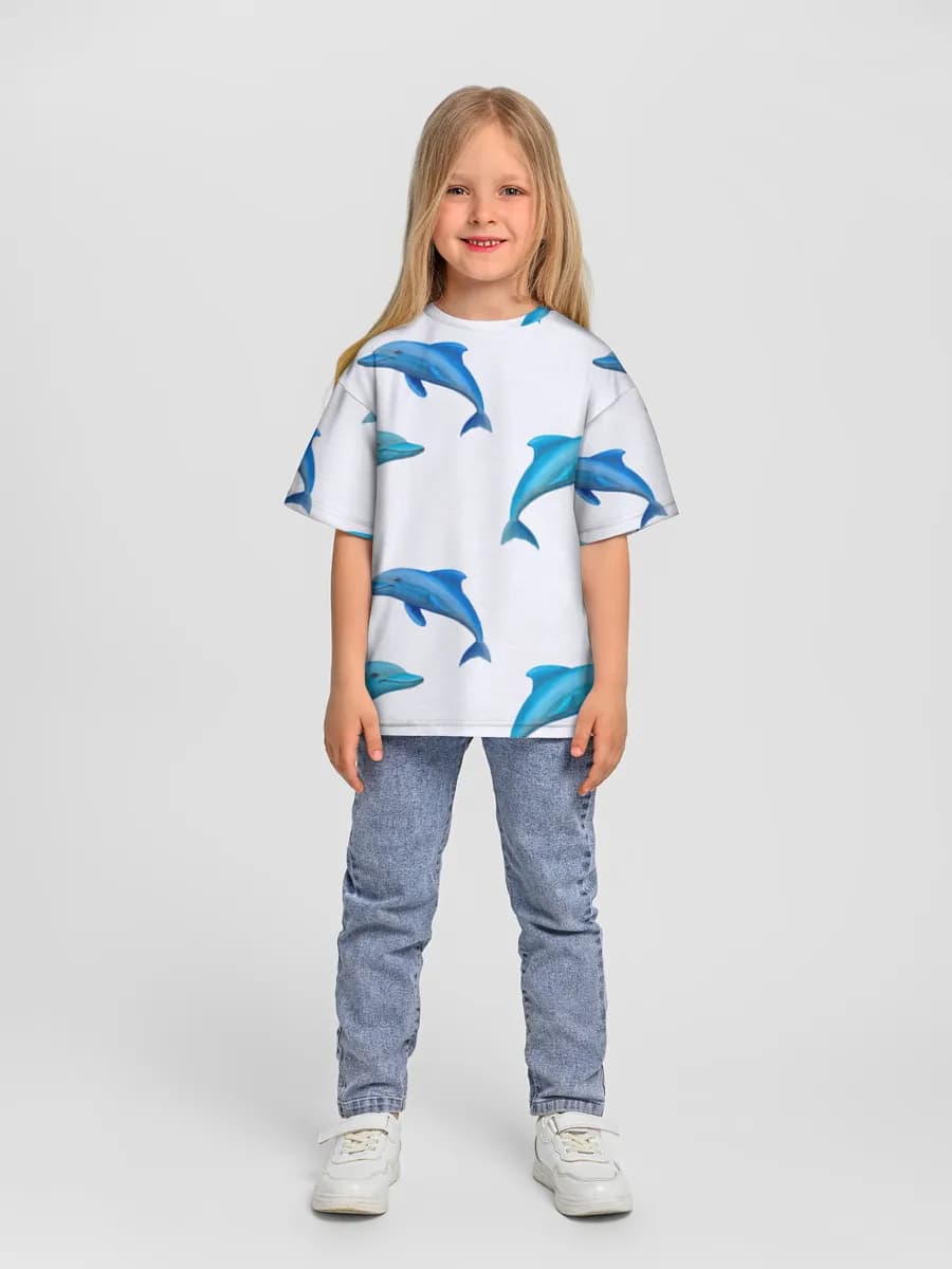 Blue Dolphins on White