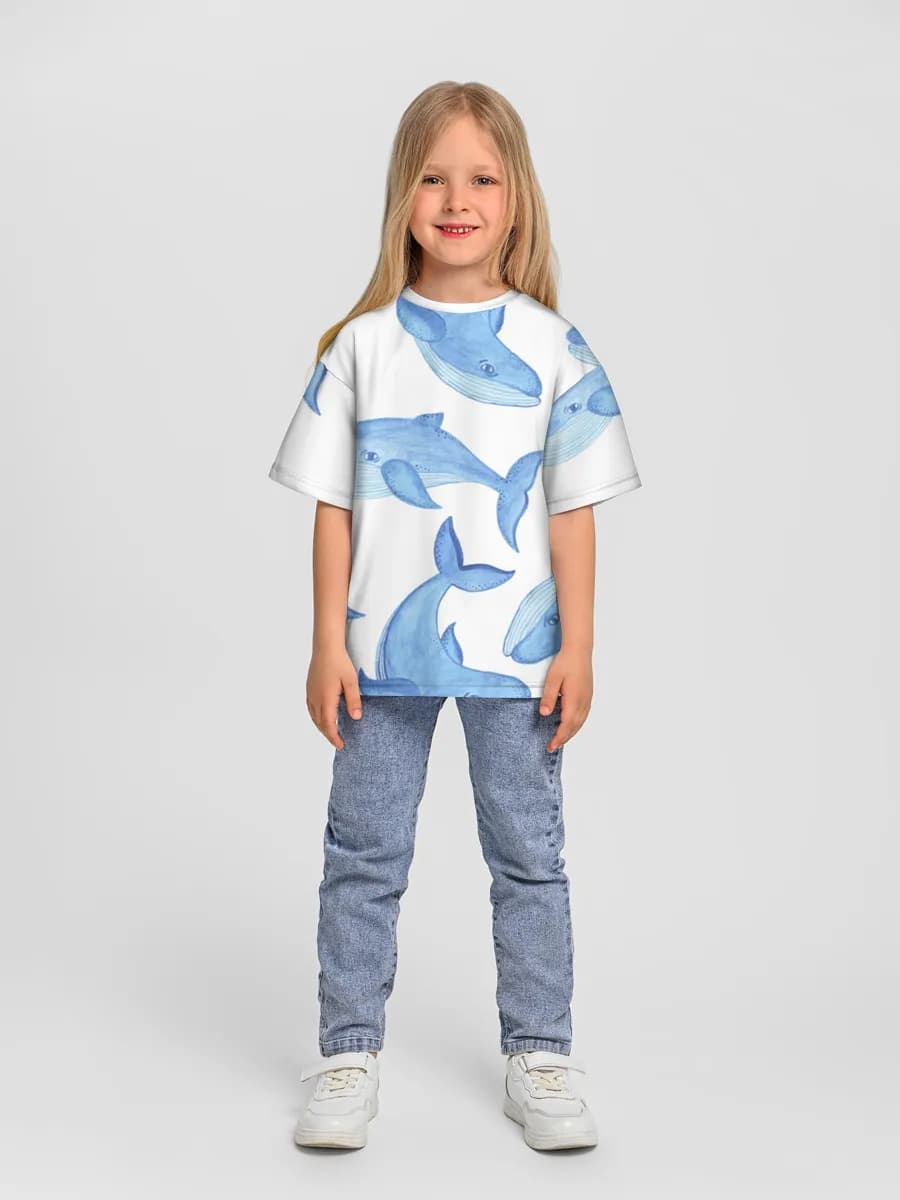 Watercolor Blue Whales