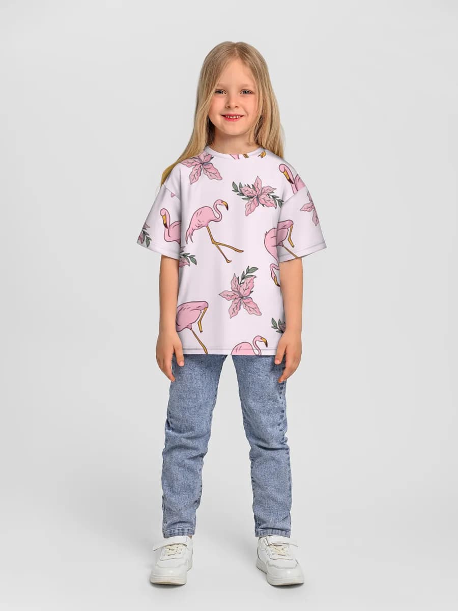 Pastel Flamingos And Florals