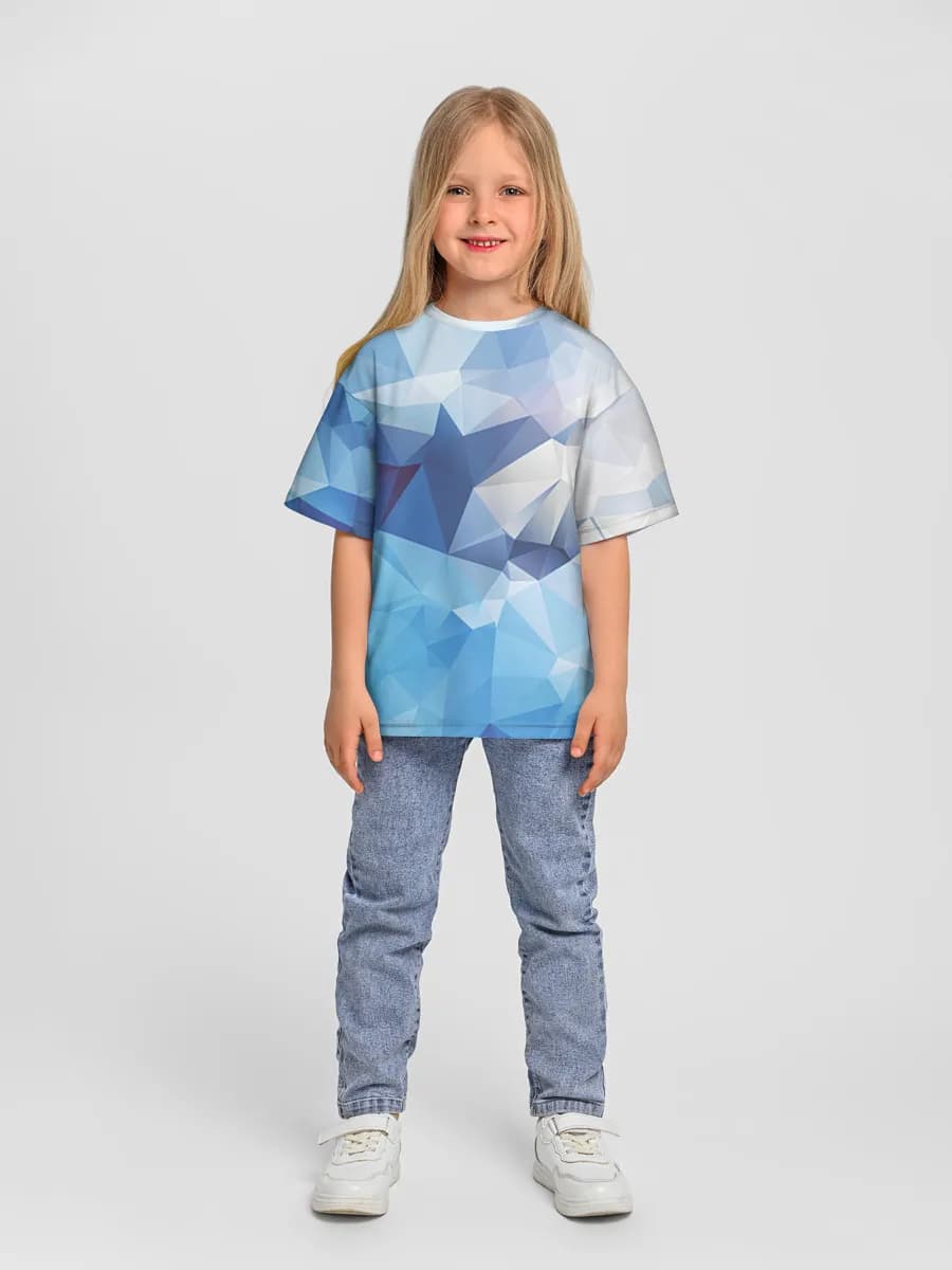 Blue Low Poly Geometry