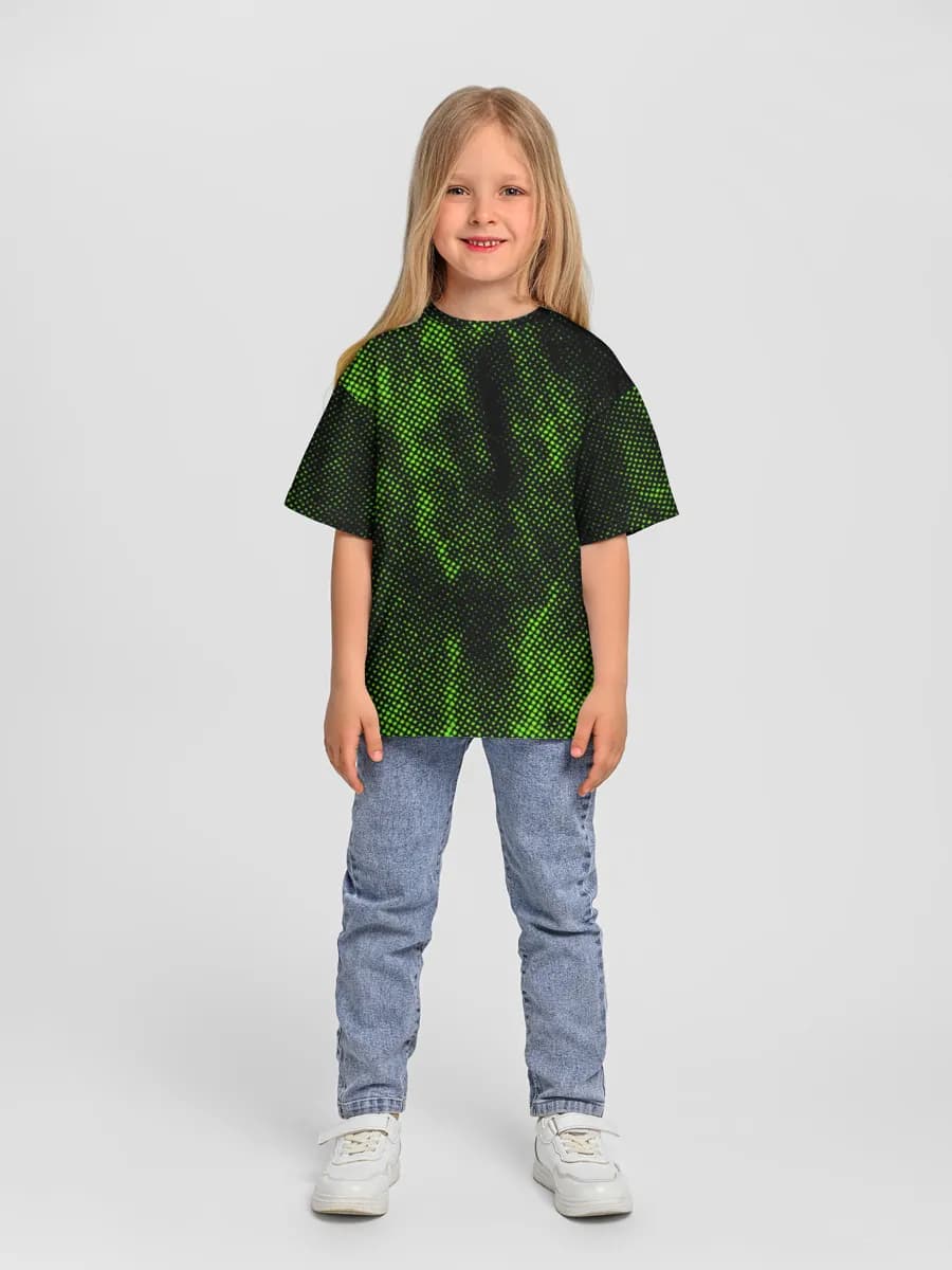 Neon Green Halftone Grunge
