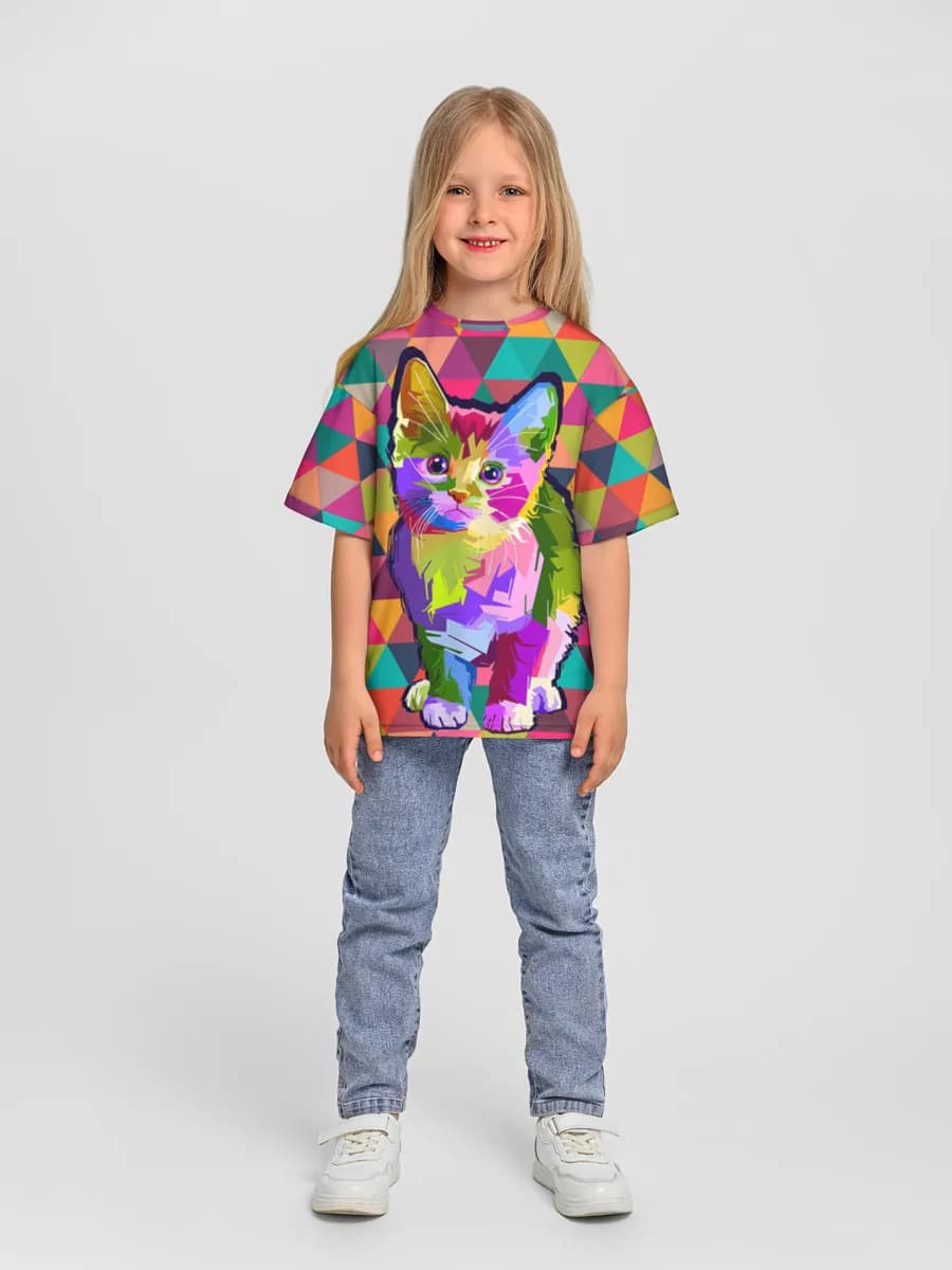 Rainbow Pop Art Kitten