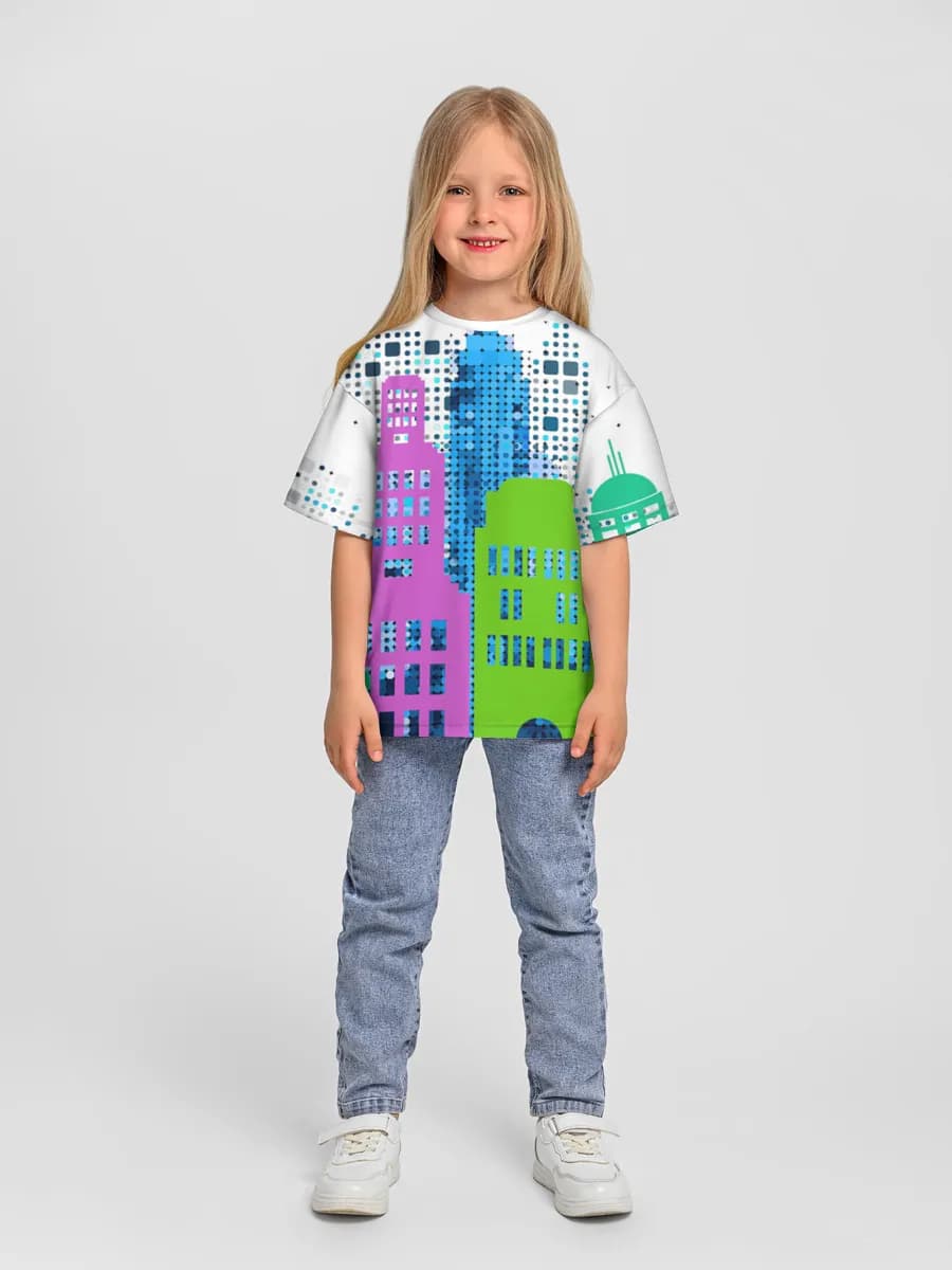 Colorful Pop City Skyline