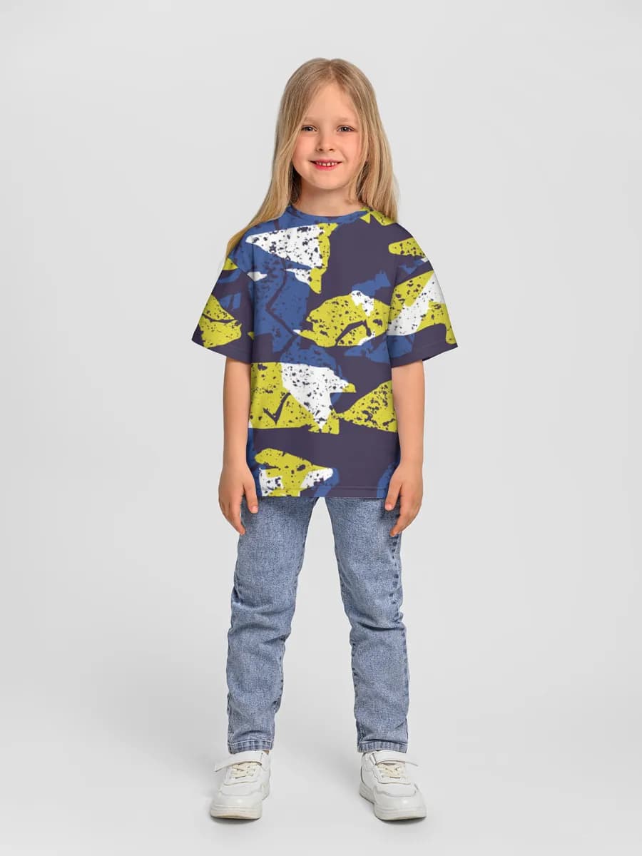 Grunge Blue Yellow Camo