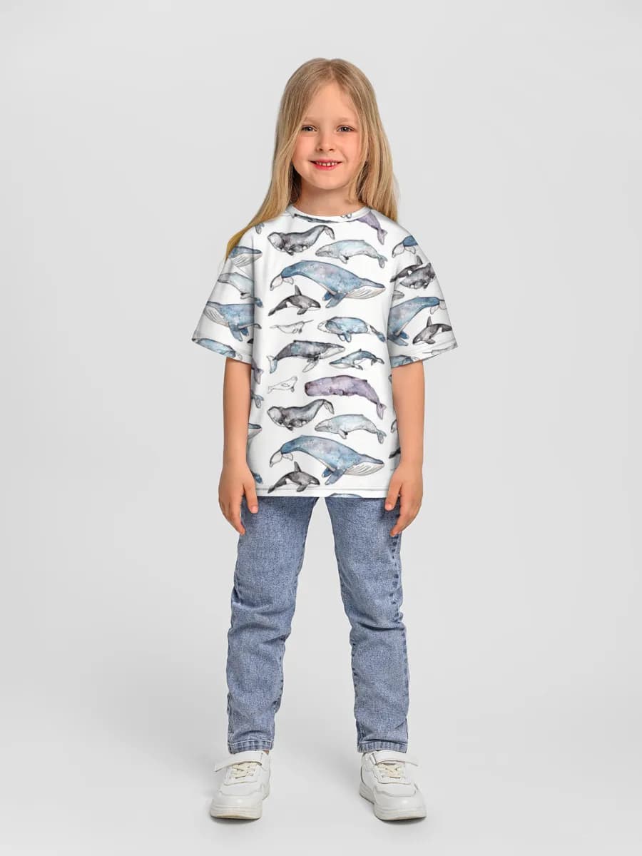 Watercolor Whale Parade