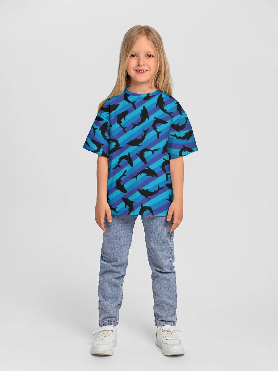 Shark Silhouettes In Blue