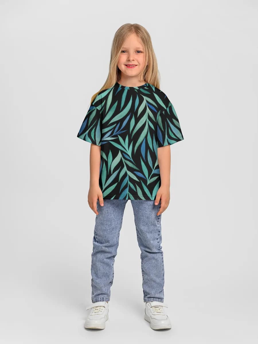 Midnight Teal Leaves