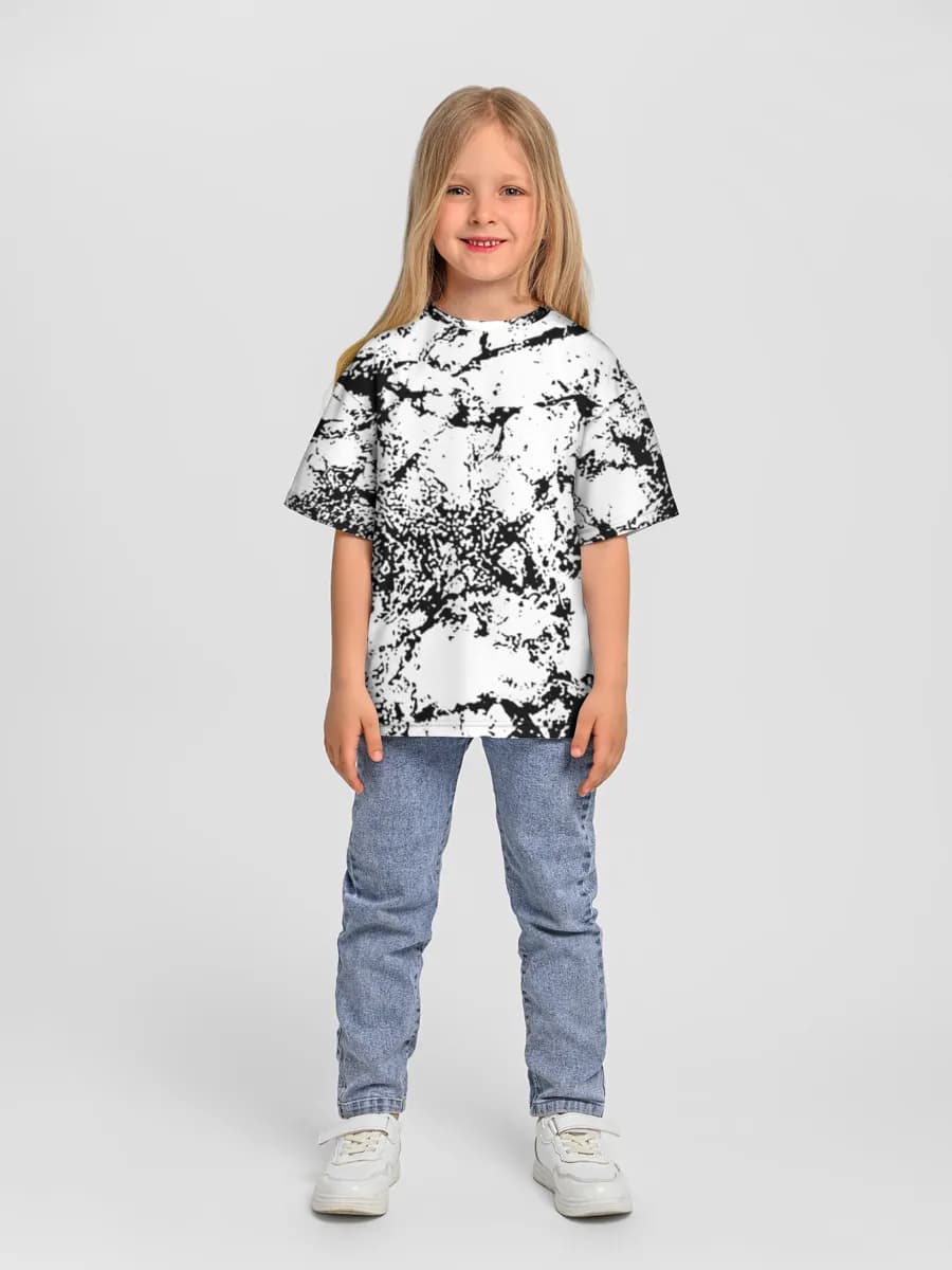 Black And White Grunge — Children's T-shirt. Oversized