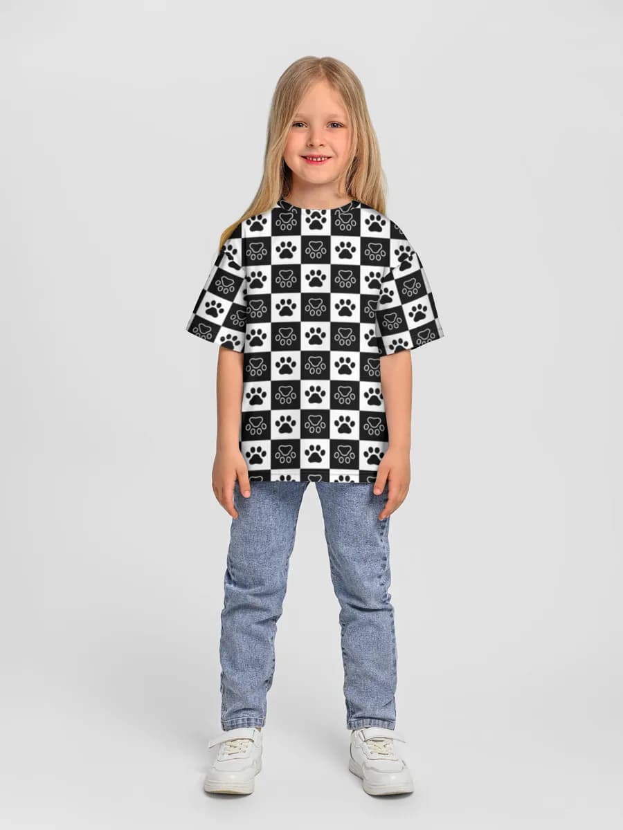 Checkerboard Paw Prints