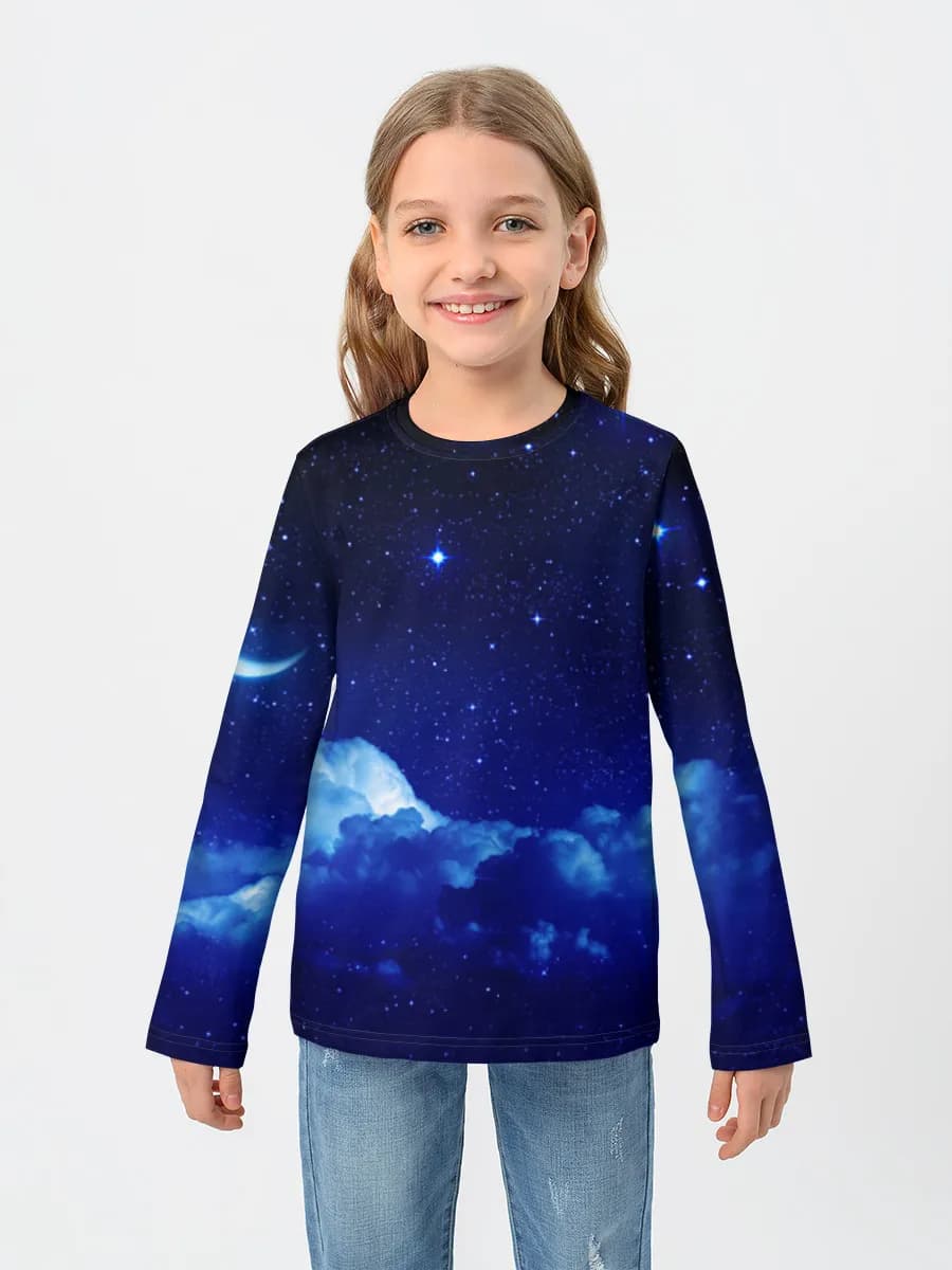 Crescent Moon Starry Sky
