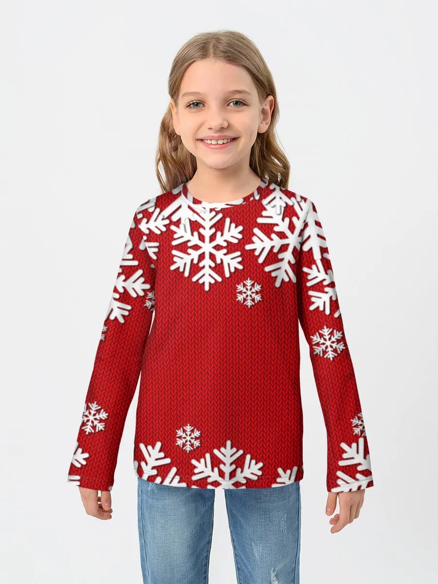 Festive Snowflakes On Red