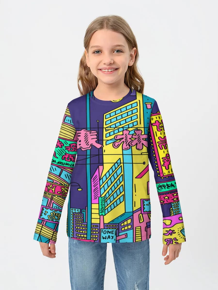 Children's cotton long sleeve shirt