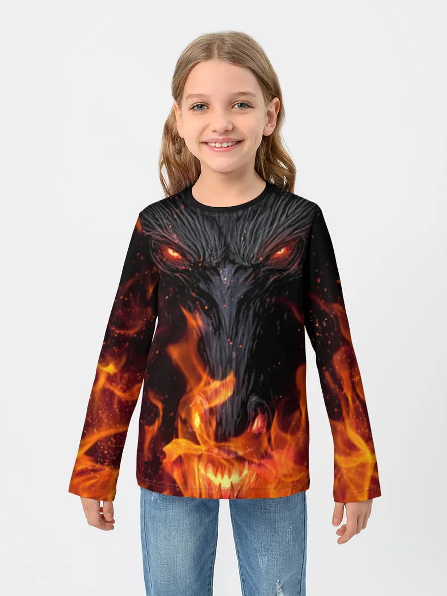 Children's cotton long sleeve shirt