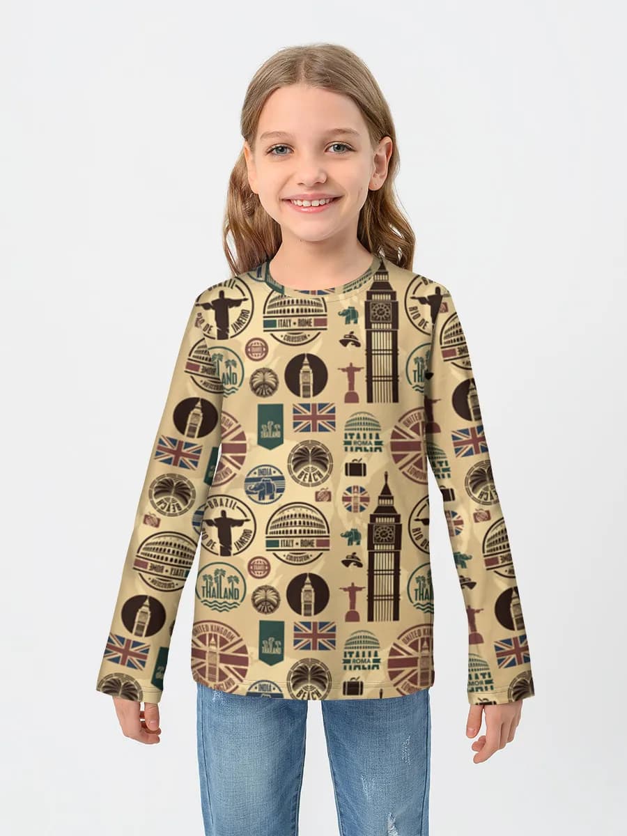 Children's cotton long sleeve shirt