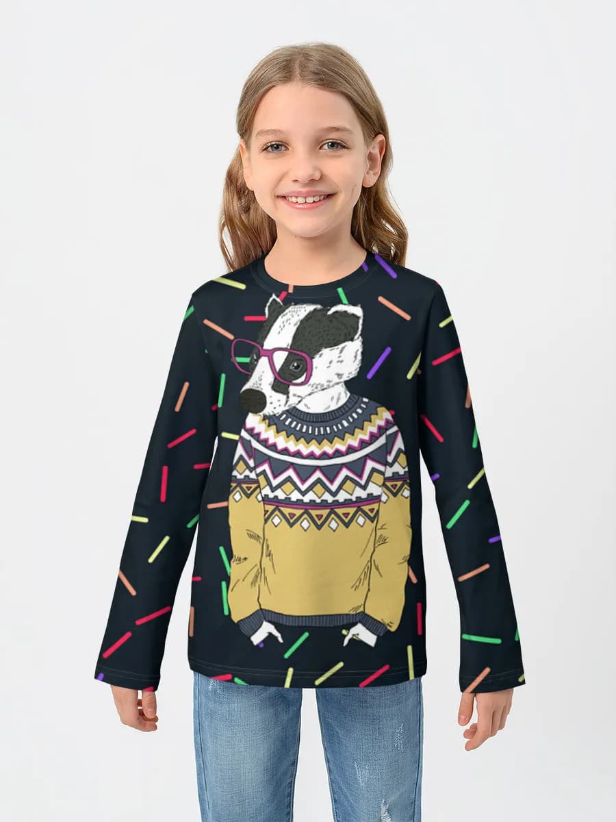 Children's cotton long sleeve shirt