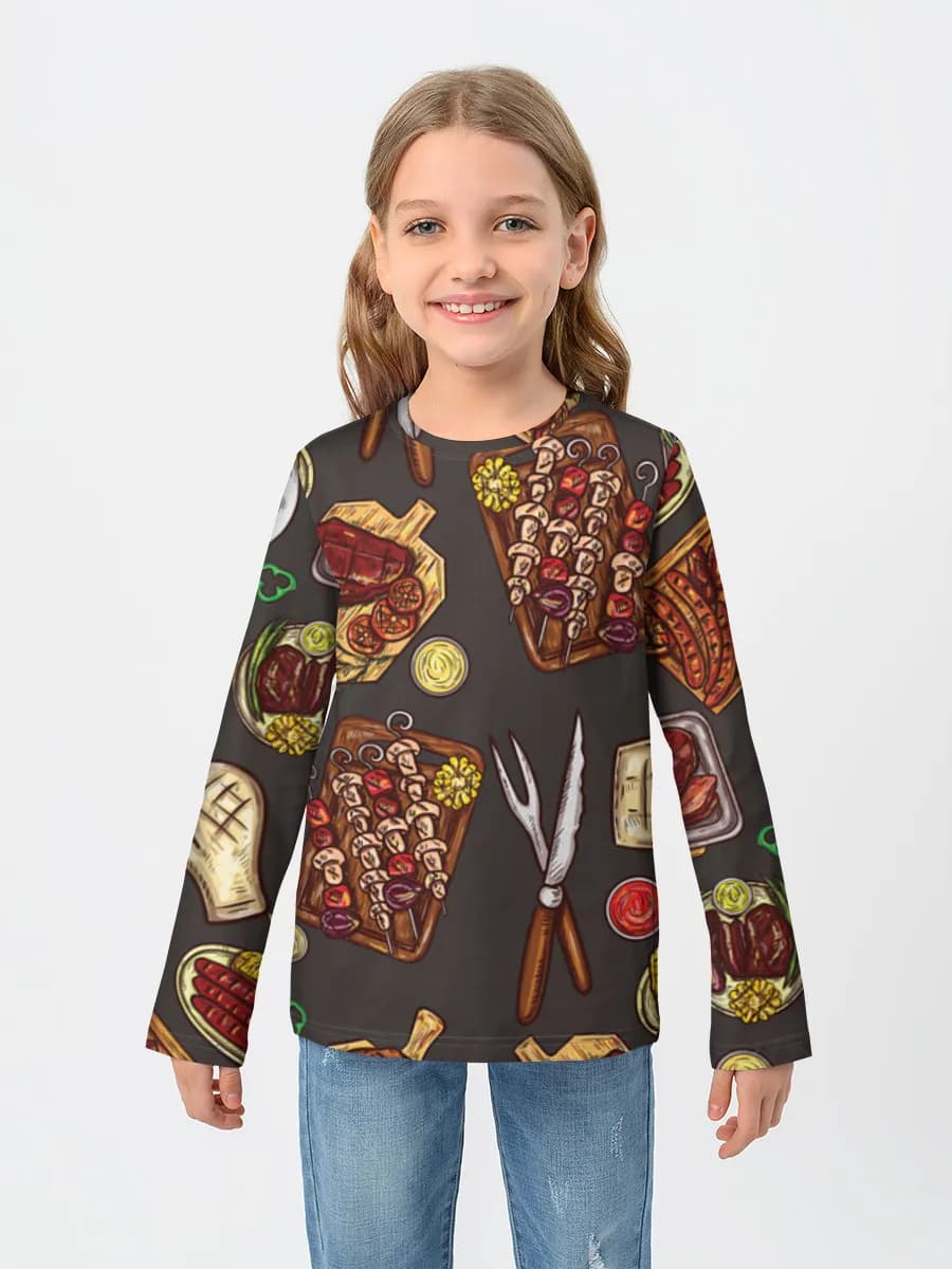 Children's cotton long sleeve shirt