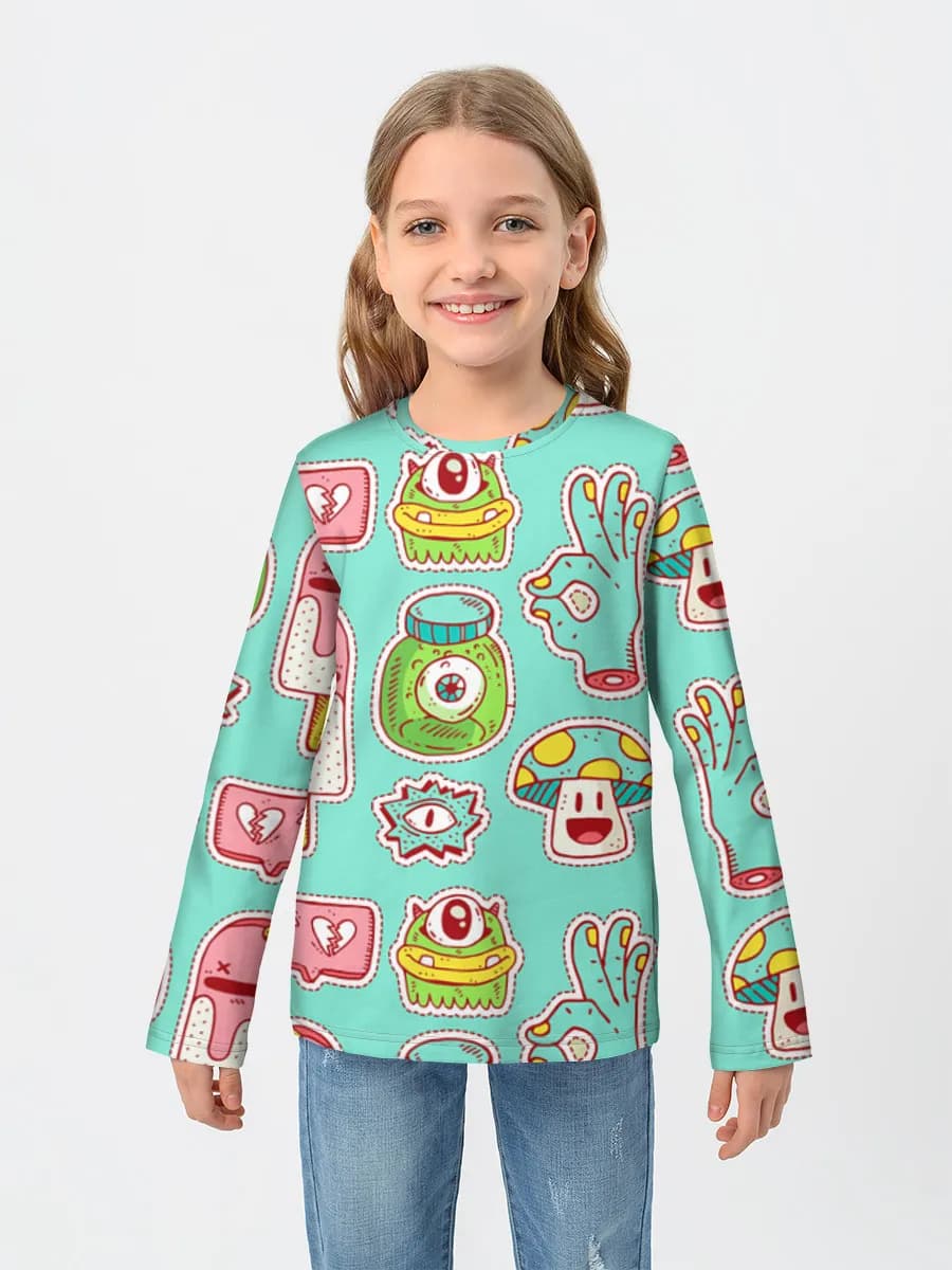 Children's cotton long sleeve shirt
