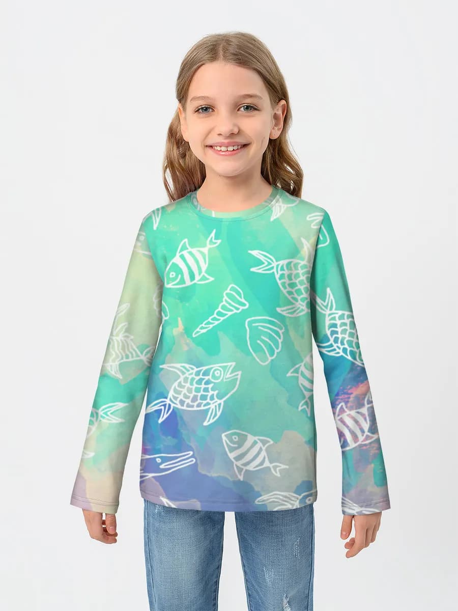 Children's cotton long sleeve shirt