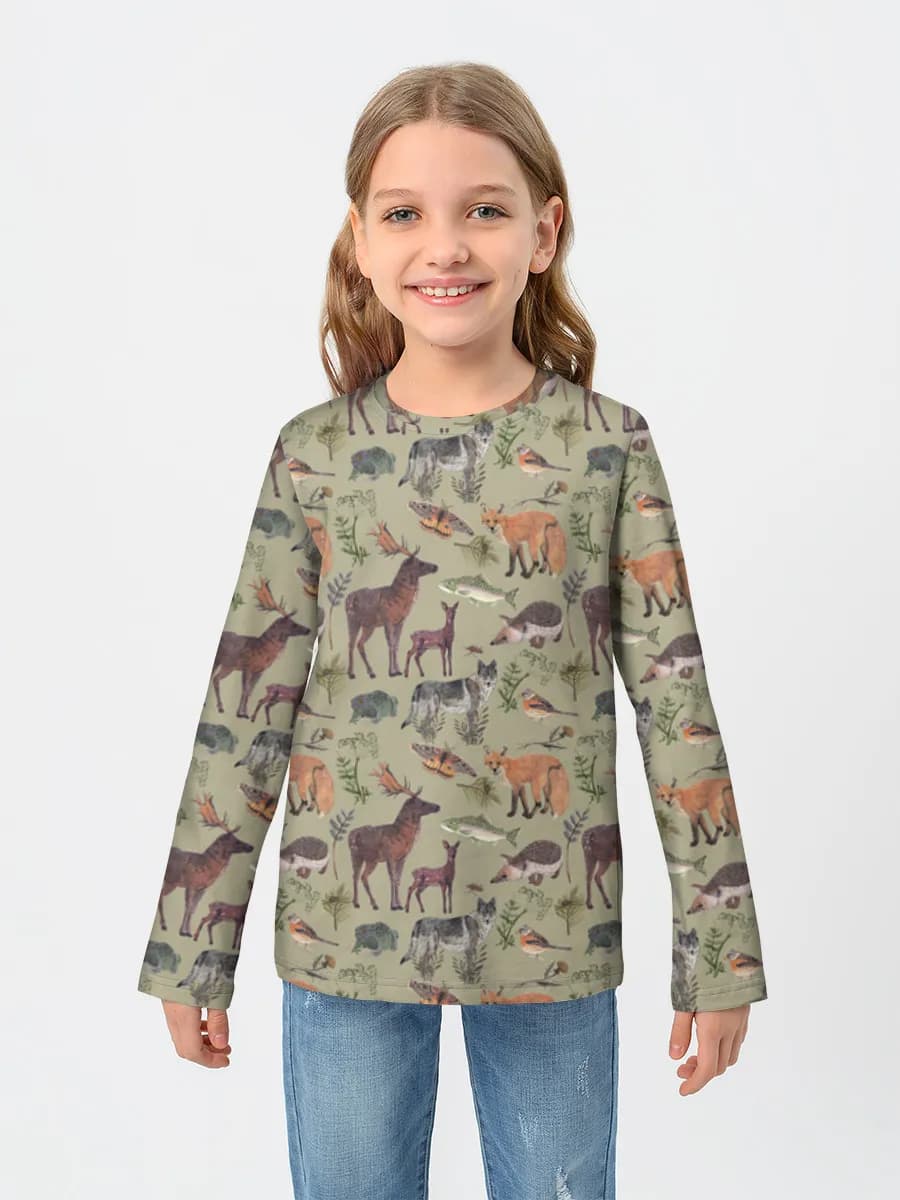 Children's cotton long sleeve shirt
