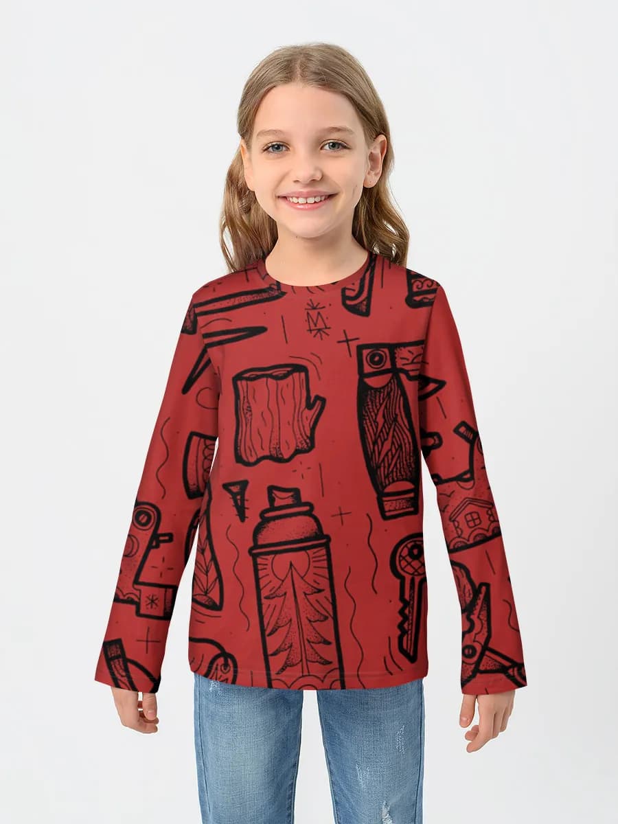 Children's cotton long sleeve shirt